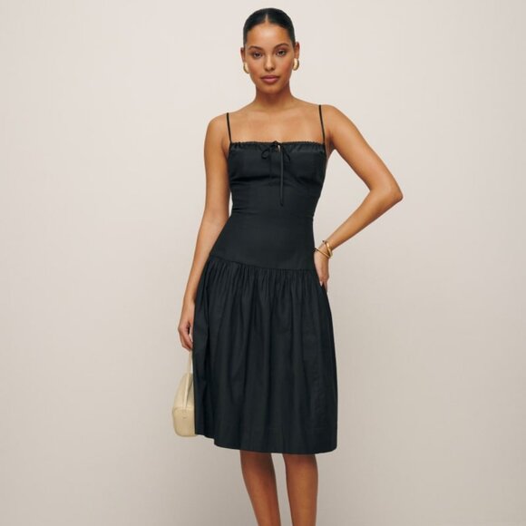 Black Dropwaist Reformation Analise Dress - Picture 1 of 5